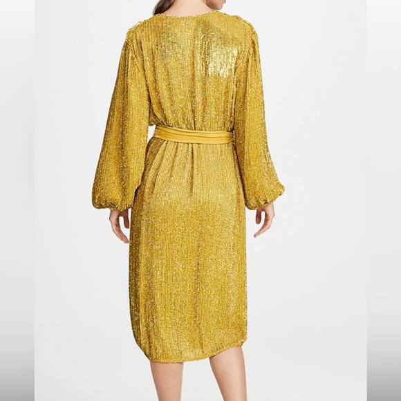 NWT RETROFETE Audrey Sequined Wrap Dress - Picture 4 of 13